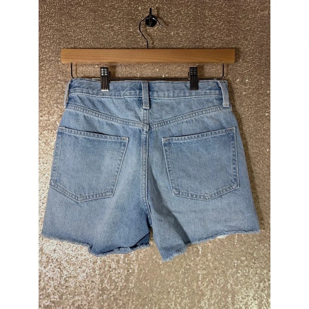 Old Navy Girls High Rise Denim Shorts Size 14 Light Wash Distressed Lace Trim